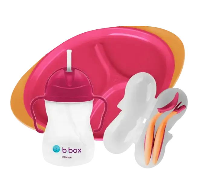 b.box Feeding Set Strawberry Shake 6m 