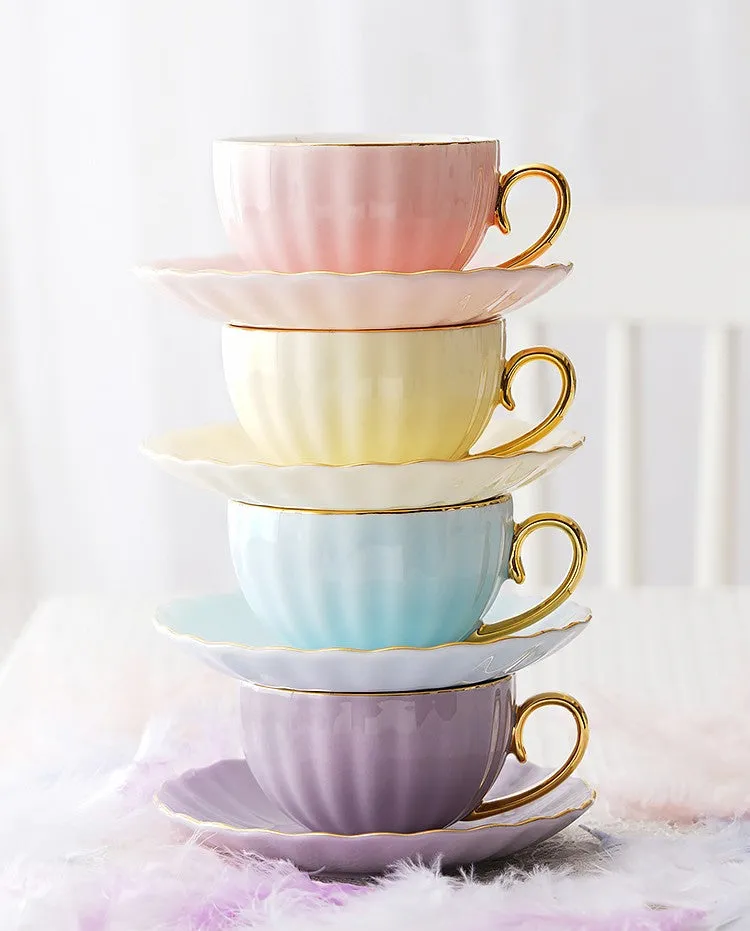 Beautiful British Tea Cups, Unique Afternoon Tea Cups and Saucers, Elegant Ceramic Coffee Cups, Royal Bone China Porcelain Tea Cup Set