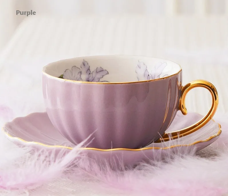 Beautiful British Tea Cups, Unique Afternoon Tea Cups and Saucers, Elegant Ceramic Coffee Cups, Royal Bone China Porcelain Tea Cup Set