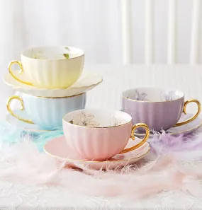 Beautiful British Tea Cups, Unique Afternoon Tea Cups and Saucers, Elegant Ceramic Coffee Cups, Royal Bone China Porcelain Tea Cup Set