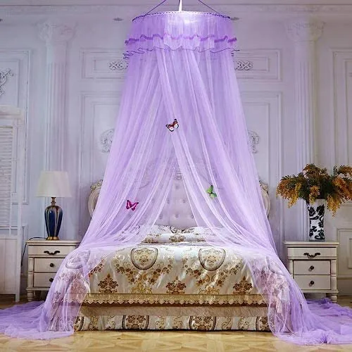 Bed canopy net - purple color.