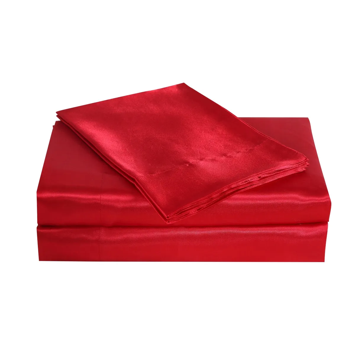 Bella & Whistles Satin Charmeuse Sheet Set Red - King