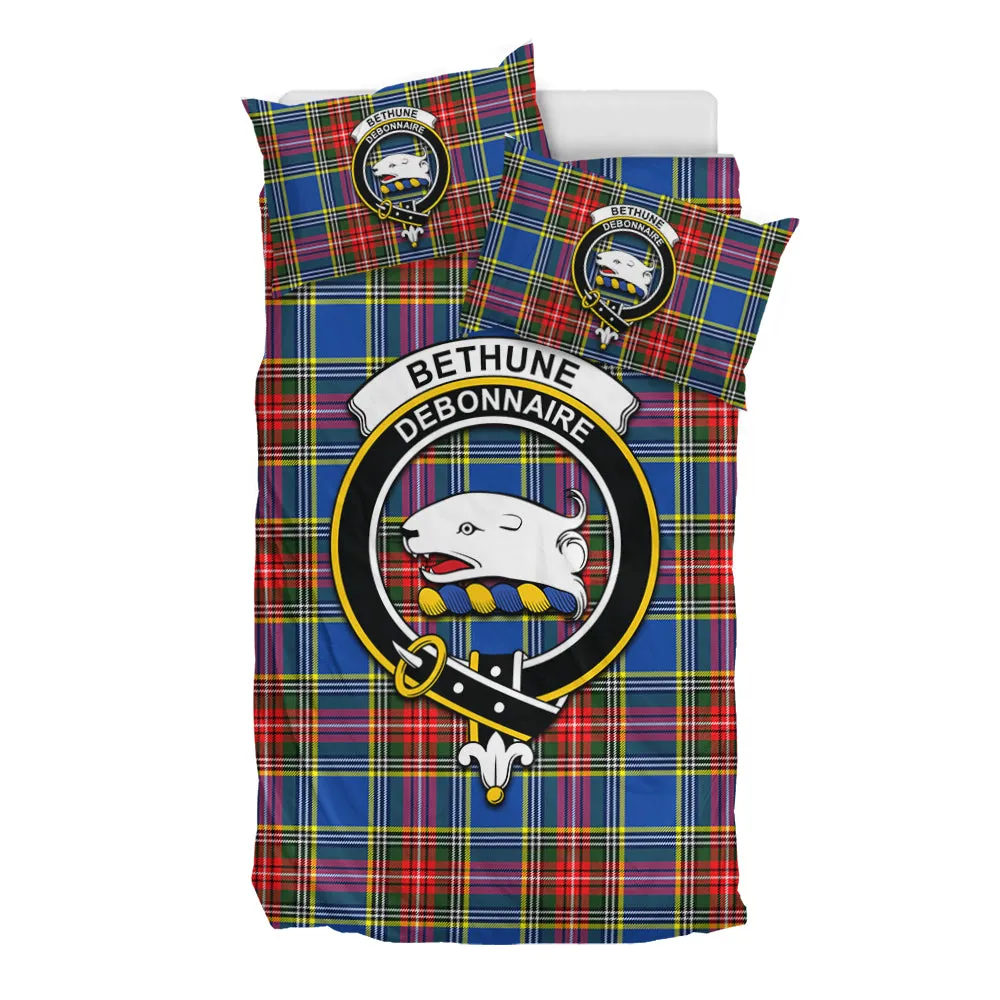 Bethune Tartan Bedding Set with Family Crest