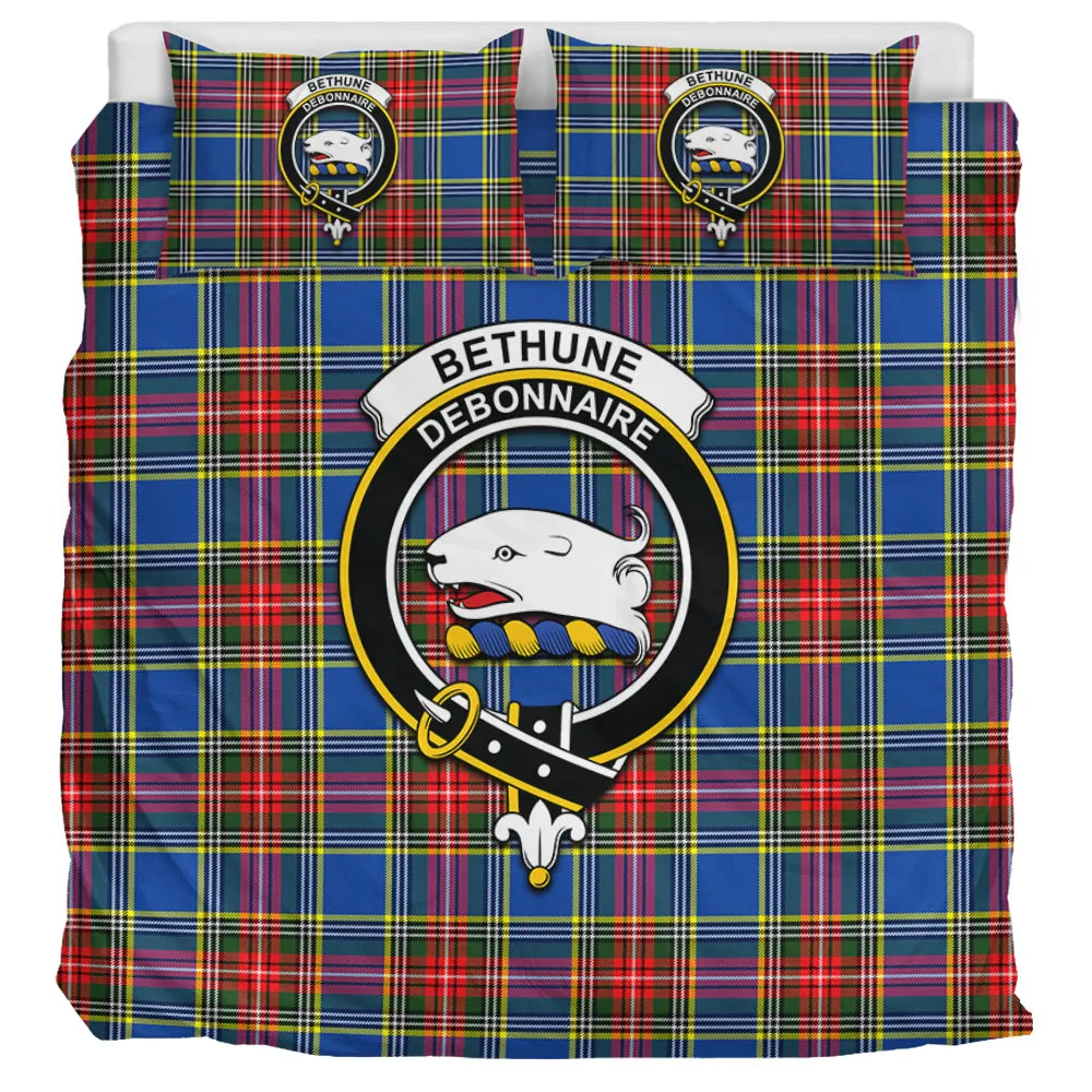 Bethune Tartan Bedding Set with Family Crest