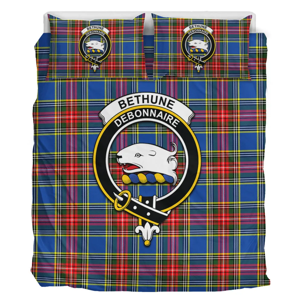 Bethune Tartan Bedding Set with Family Crest