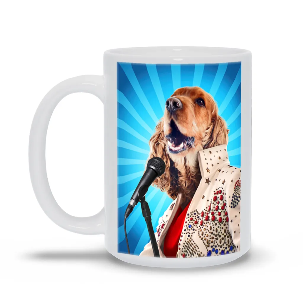 BLUE SUEDE CHEW TOY CUSTOM PET PORTRAIT MUG