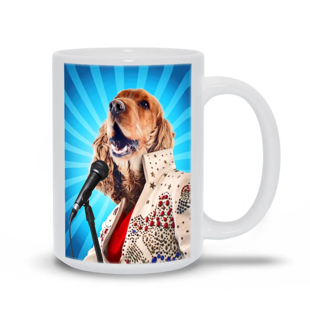 BLUE SUEDE CHEW TOY CUSTOM PET PORTRAIT MUG