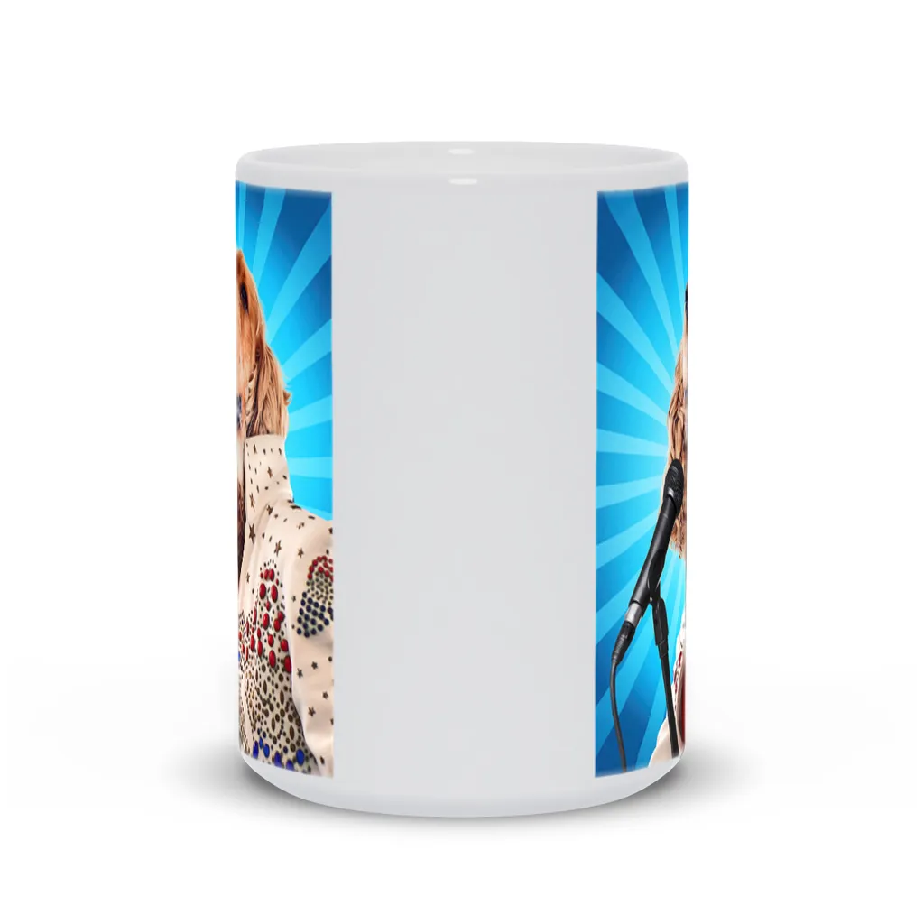 BLUE SUEDE CHEW TOY CUSTOM PET PORTRAIT MUG