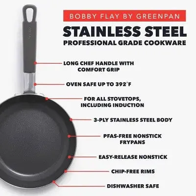 Bobby Flay 10pc Stainless Steel Cookware Set