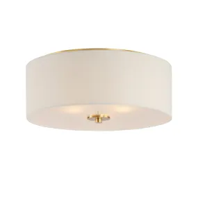 Bongo 3-Light Flush Mount Ceiling Light, Natural Aged Brass