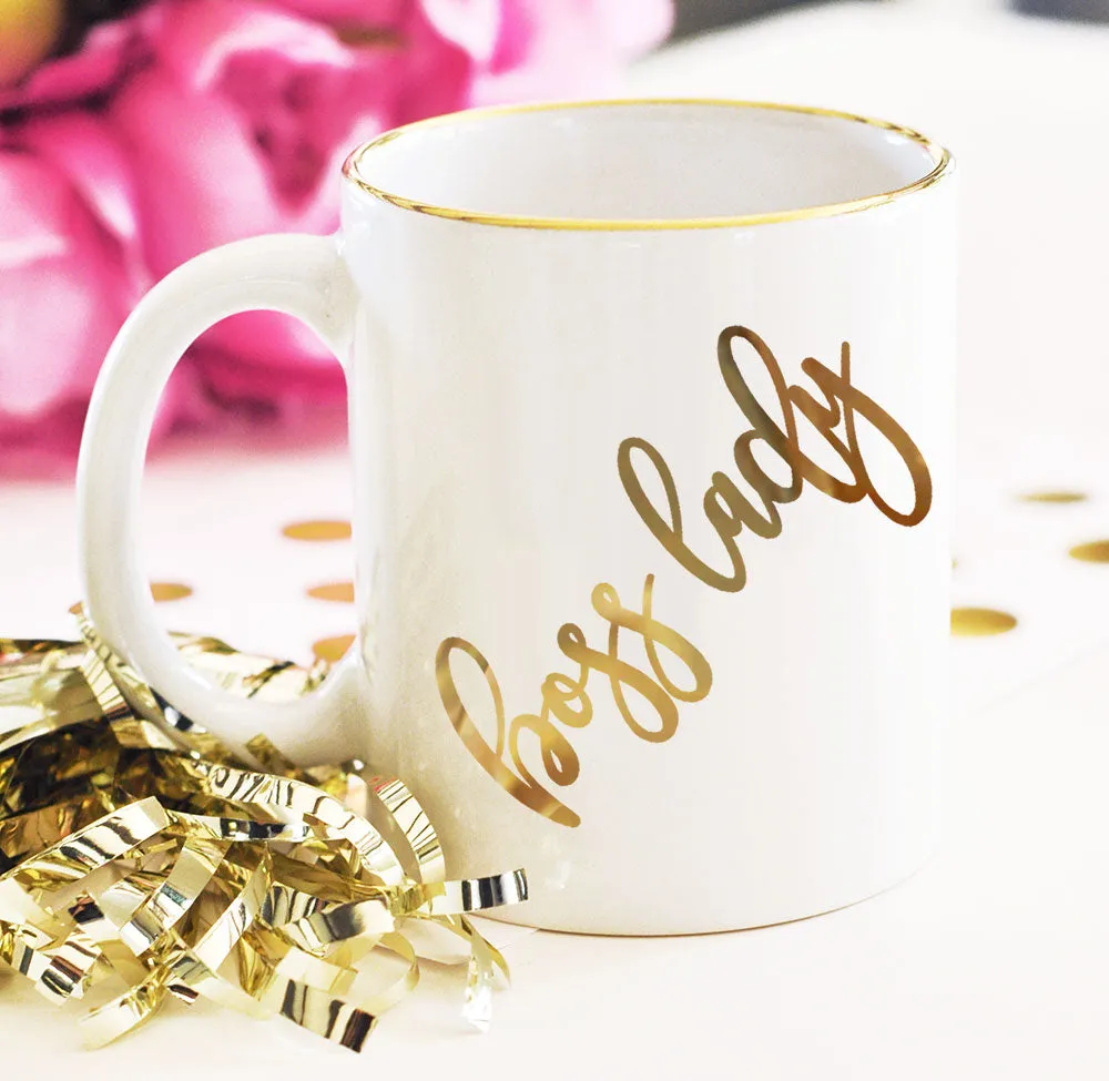 Boss Lady Gold Print Coffee Mug - Discontinued