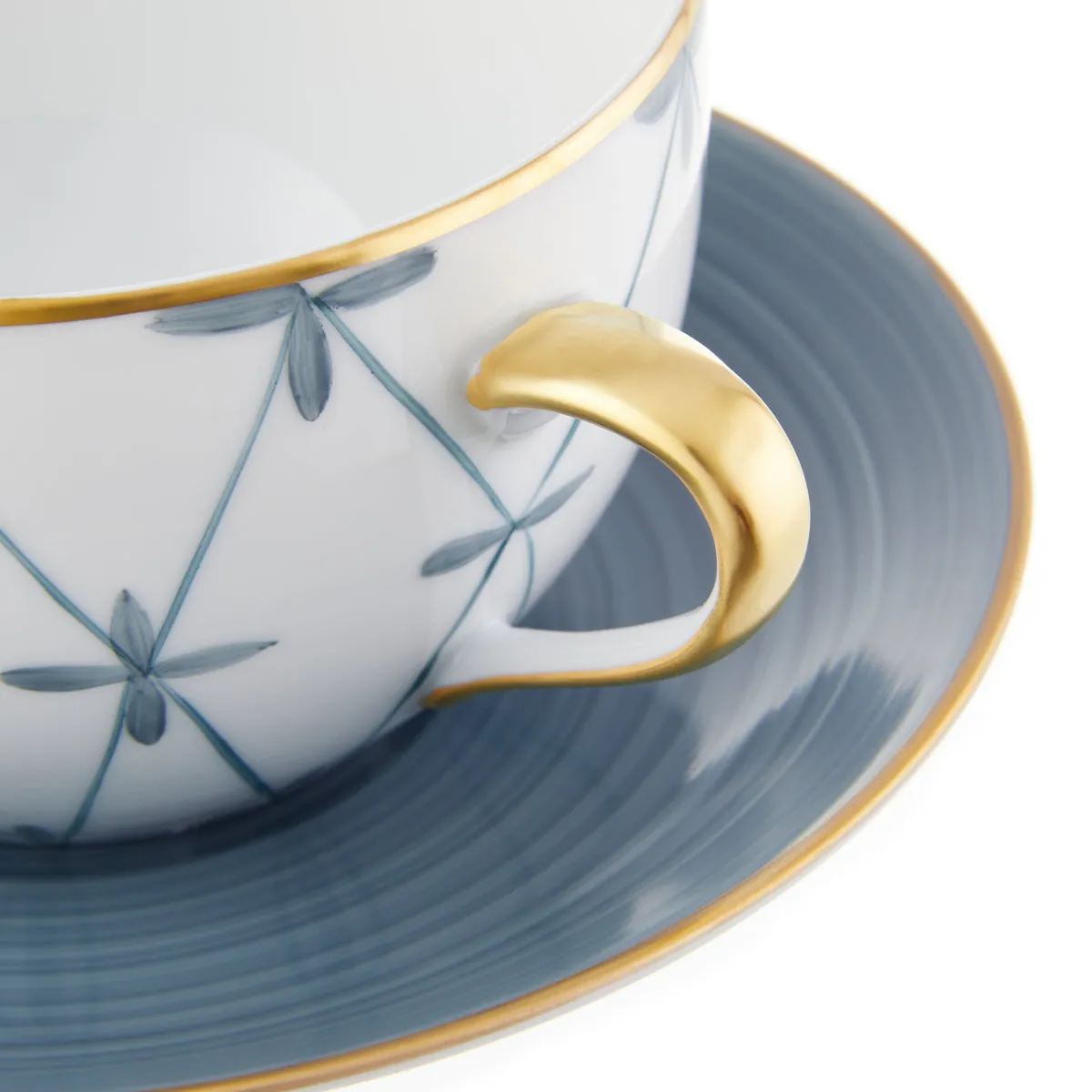 Breakfast Cup and Saucer Floral Blue