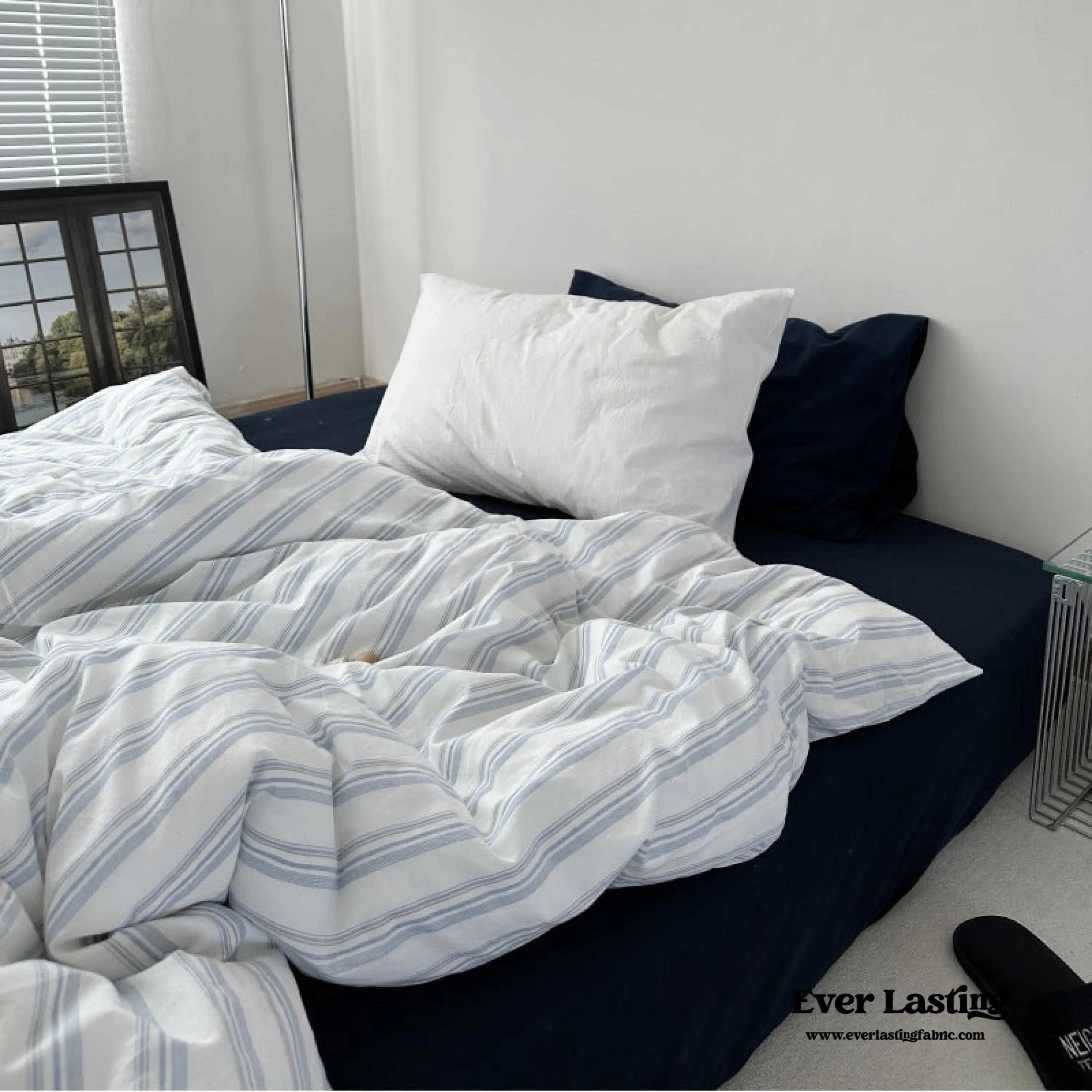 Breezy Stripe Washed Cotton Bedding Set