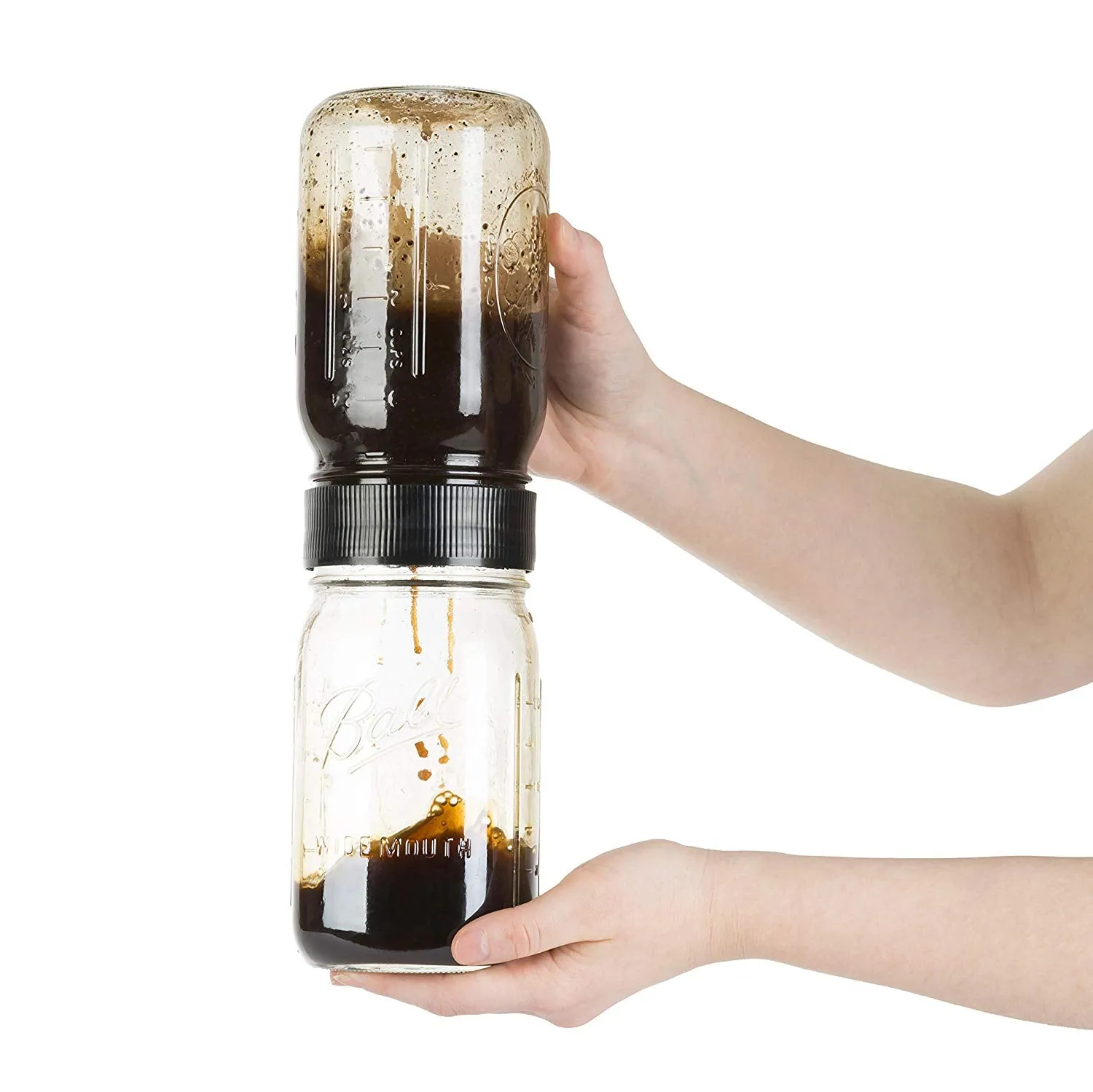 BRUW Cold Brew Iced Coffee Maker for Wide Mouth Mason Jars