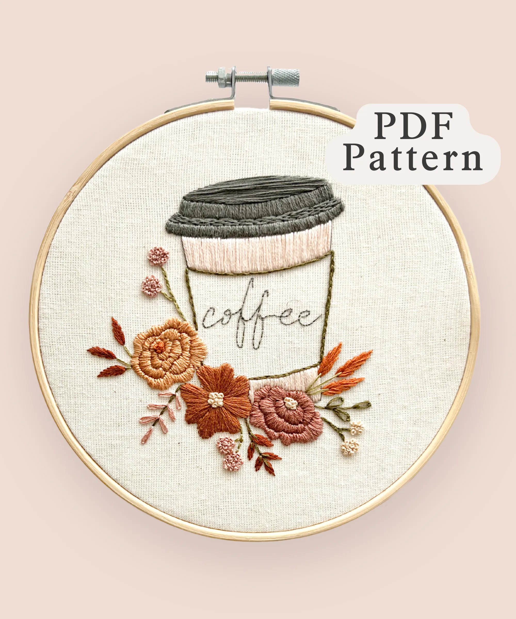 But First Coffee Embroidery Pattern