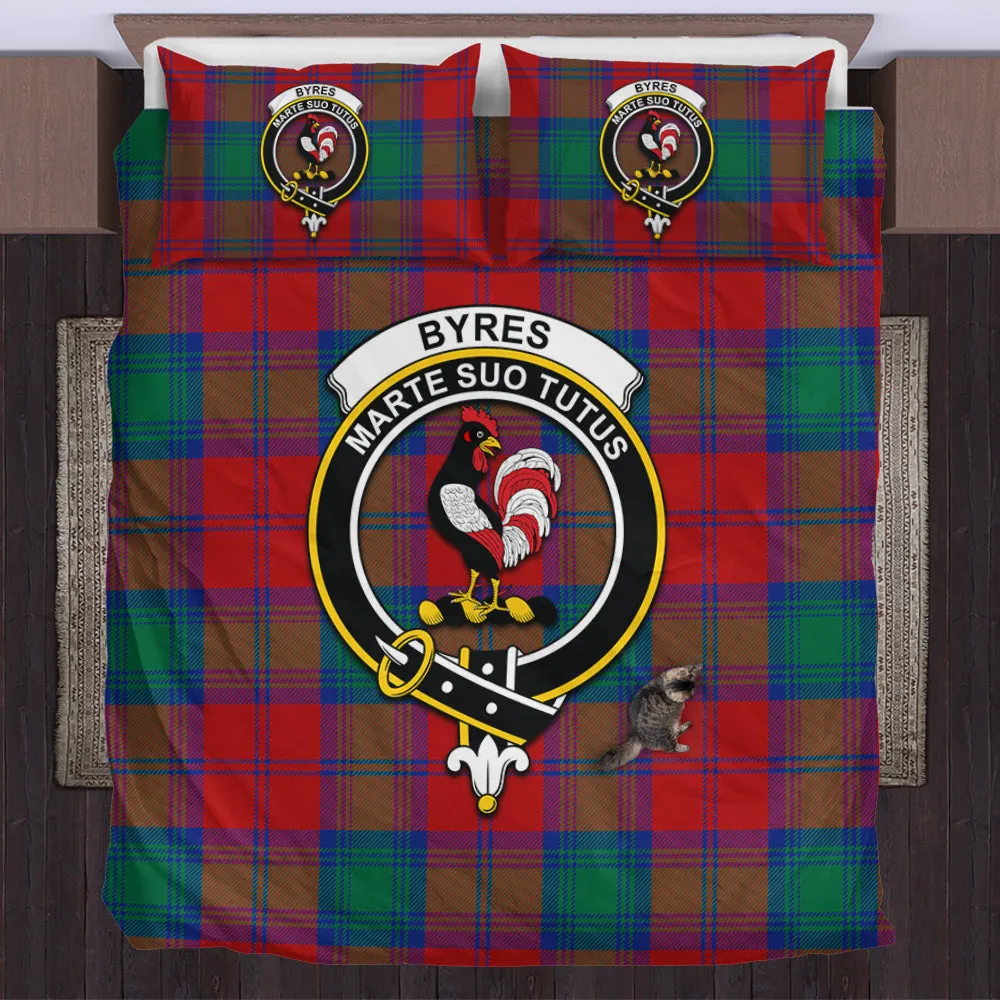 Byres (Byses) Tartan Bedding Set with Family Crest