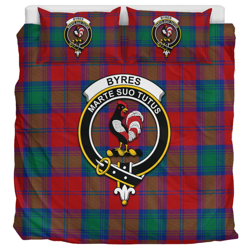 Byres (Byses) Tartan Bedding Set with Family Crest