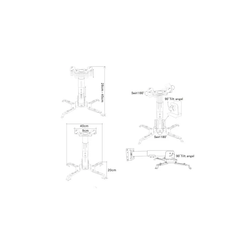 Bytecc PM-40 Ceiling Mount for Projector