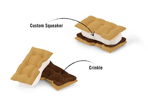 Camp Corbin Squeaky Plush Dog toys, Gimmie S'more