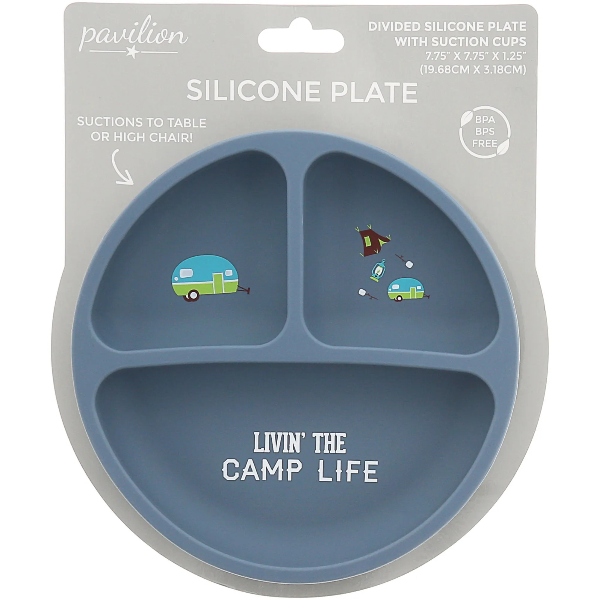 Camp Life 7.75" Divided Silicone Suction Plate