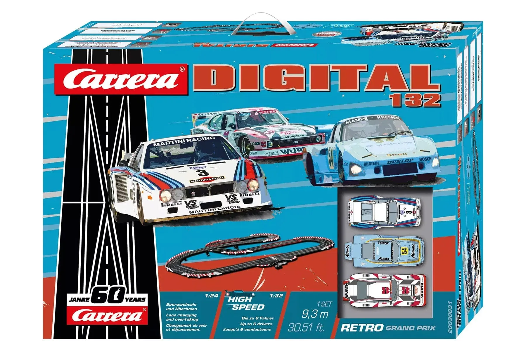 Carrera Retro Grand Prix 1/32 Scale Digital Slot Car Set