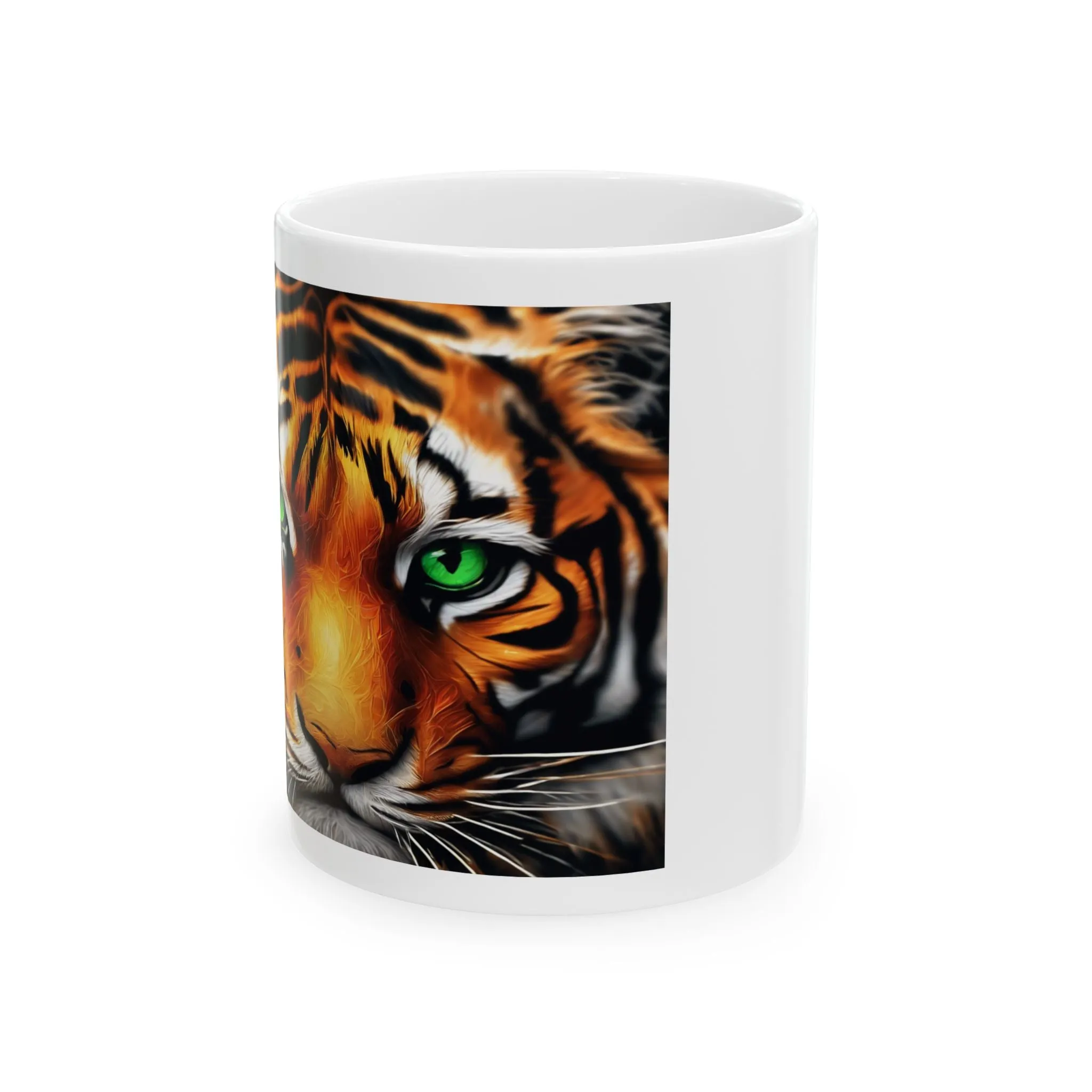 Ceramic Mug, (11oz, 15oz) Tiger Mug Side