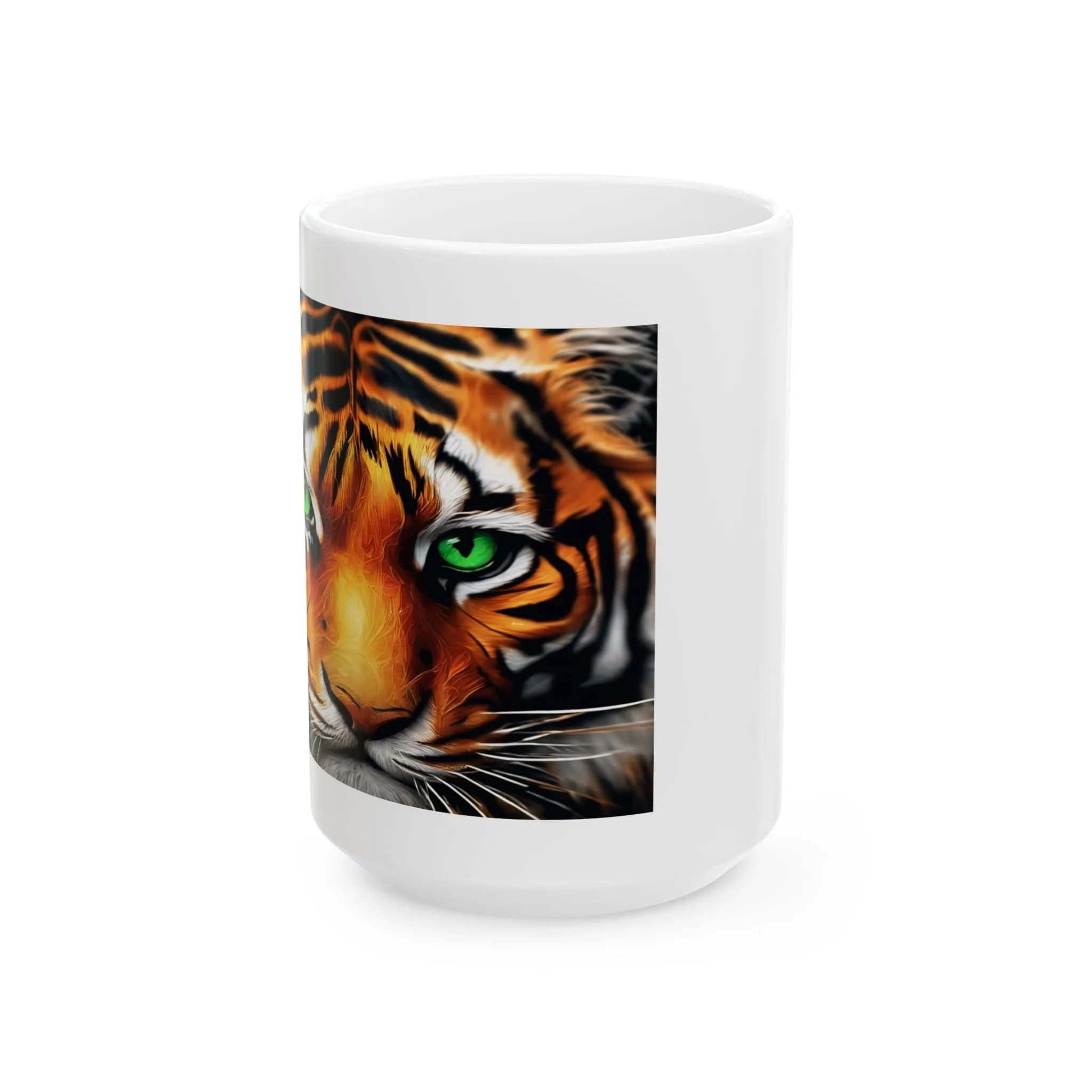 Ceramic Mug, (11oz, 15oz) Tiger Mug Side