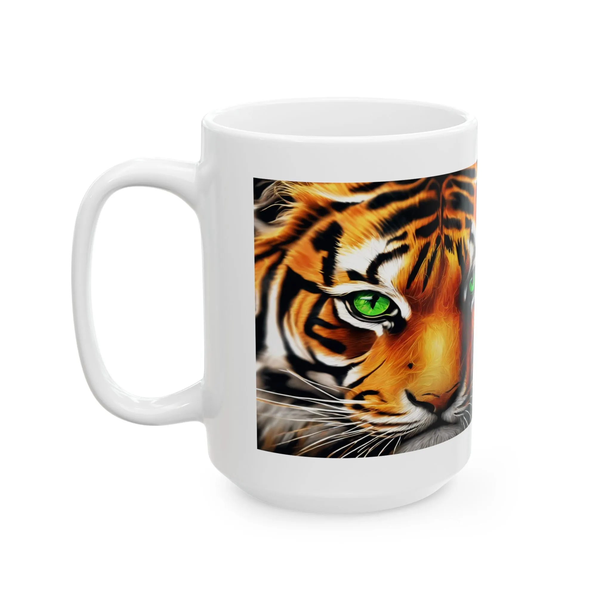 Ceramic Mug, (11oz, 15oz) Tiger Mug Side