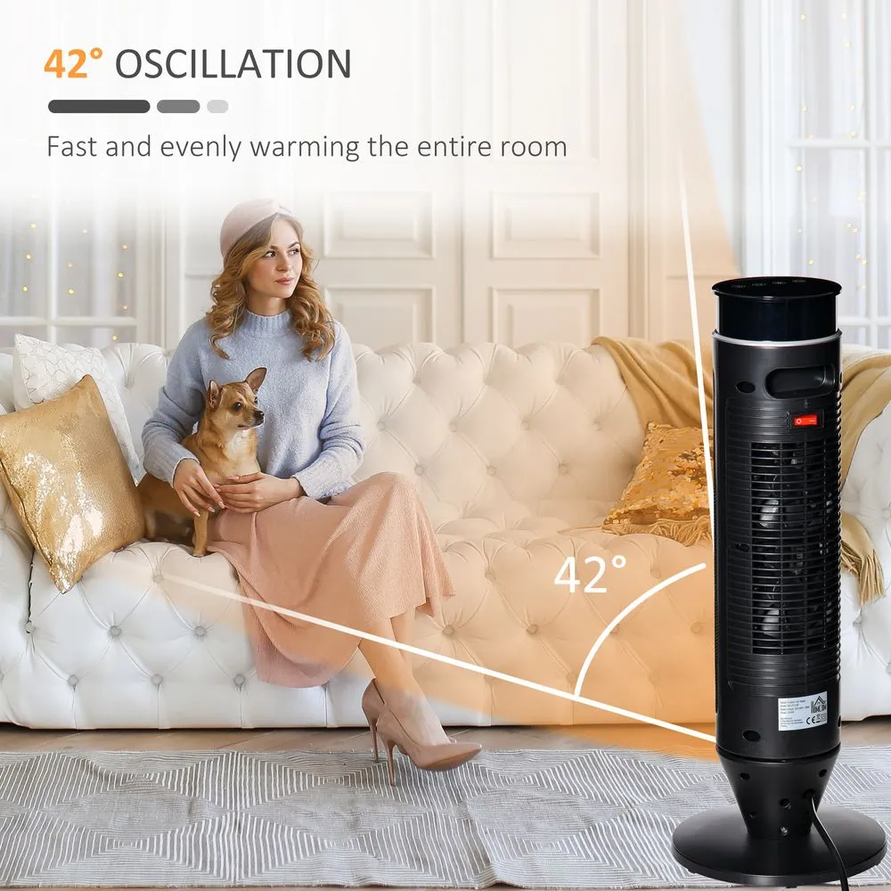 Ceramic Tower Indoor Space Heater w/ 42 � Oscillation Remote Control 8Hrs Timer