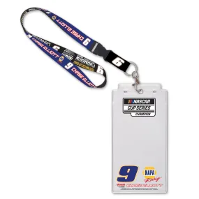 Chase Elliott #9 2020 NASCAR Cup Series Champion Credential Holder & Lanyard