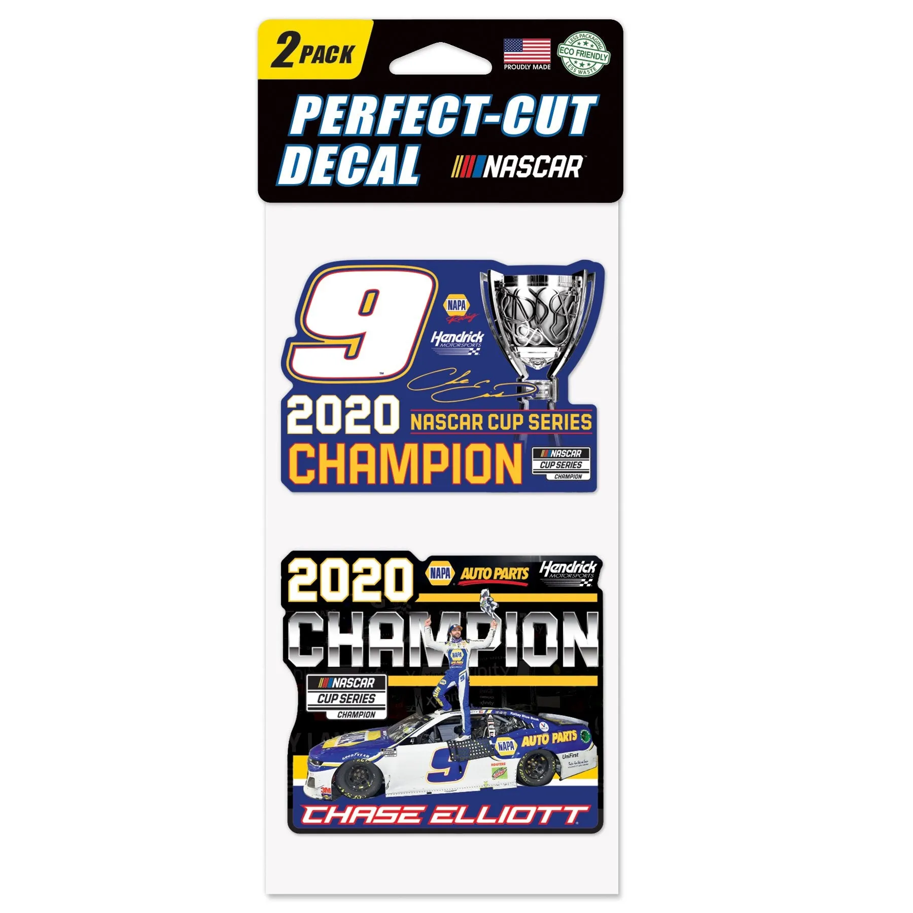 Chase Elliott #9 2020 NASCAR Cup Series Champion Perfect Cut Decal Set (2 Pack)