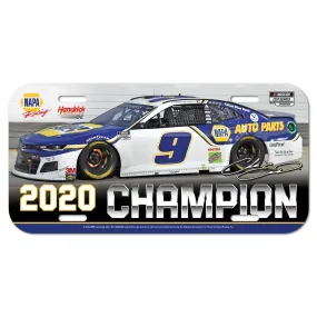 Chase Elliott #9 2020 NASCAR Cup Series Champion Plastic License Plate Cover