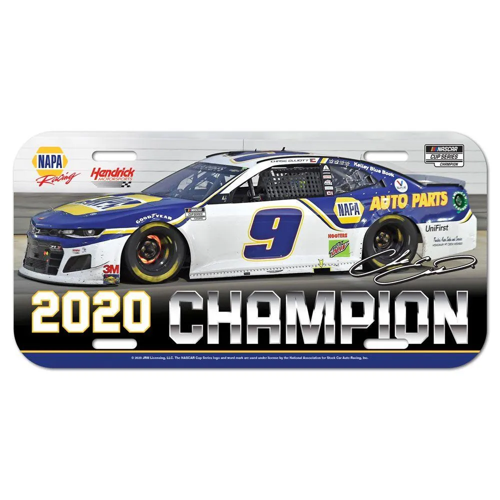 Chase Elliott #9 2020 NASCAR Cup Series Champion Plastic License Plate Cover