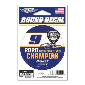 Chase Elliott #9 2020 NASCAR Cup Series Champion WinCraft Round Vinyl Decal