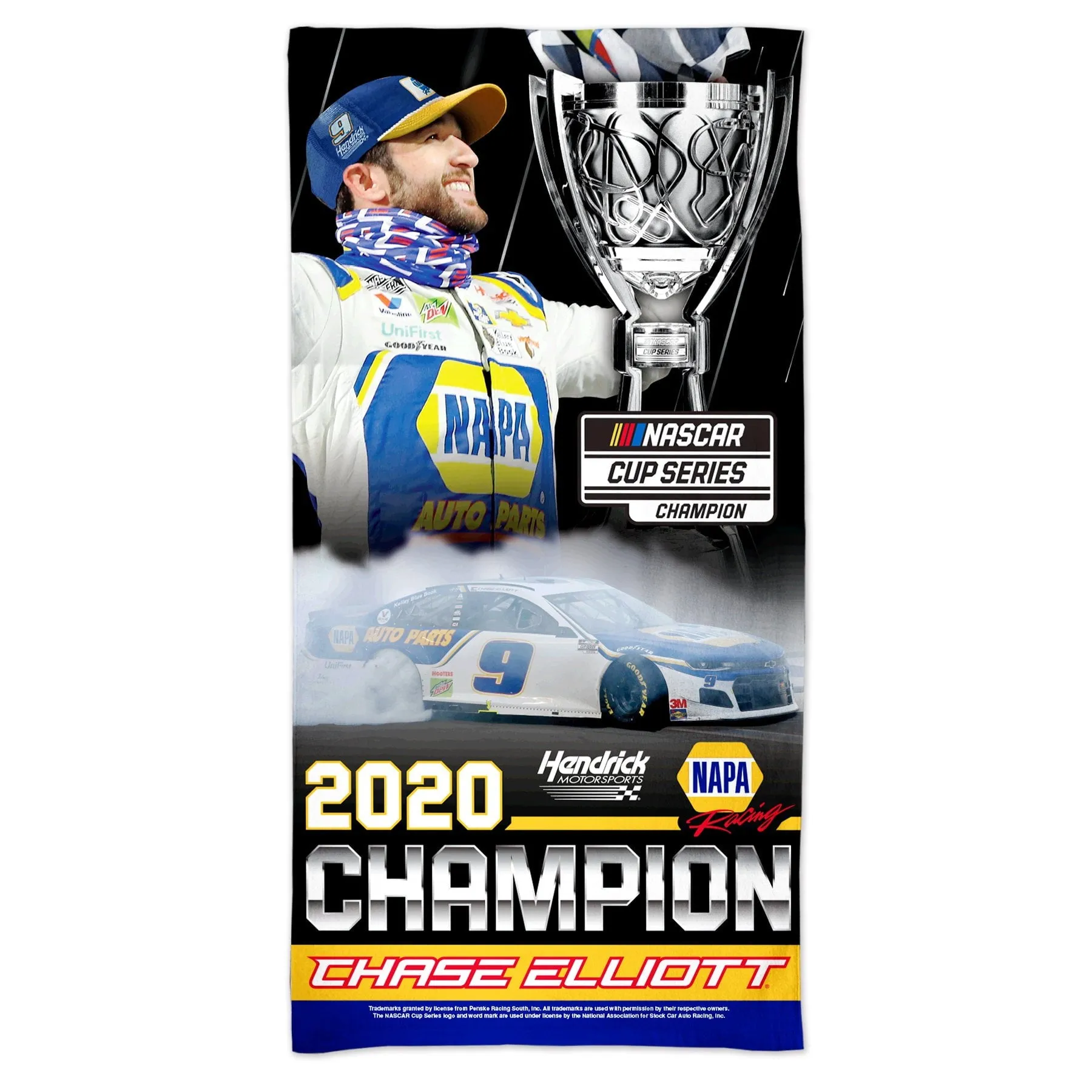 Chase Elliott #9 2020 NASCAR Cup Series Champion WinCraft Spectra Beach Towel