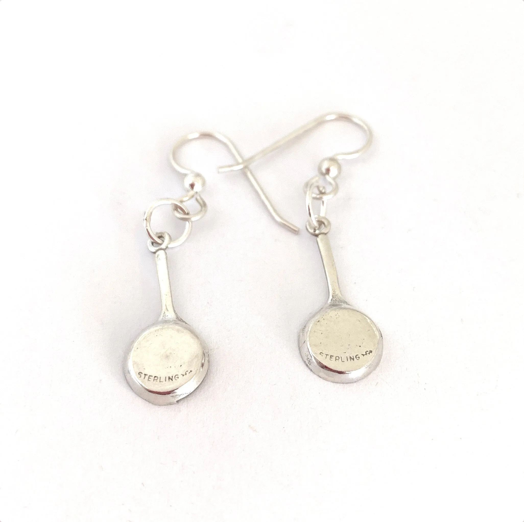 Chef Frying Pan Earrings in Sterling Silver