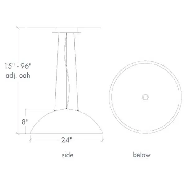 Cirrus 17380-24 Indoor/Outdoor 24 Inch Dark Iron Pendant By Ultralights Lighting