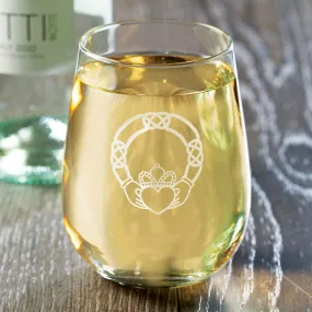 Claddagh Stemless Wine Glass