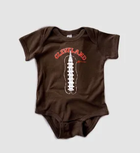 Cleveland Football Laces Brown Onesie