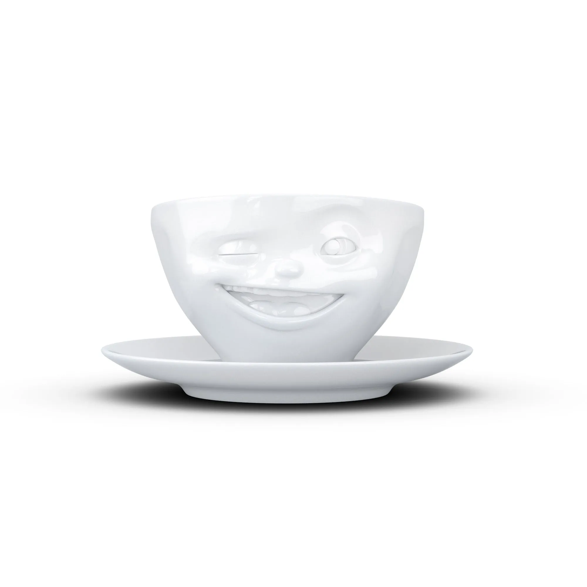 Coffee Cup with Saucer, Winking Face