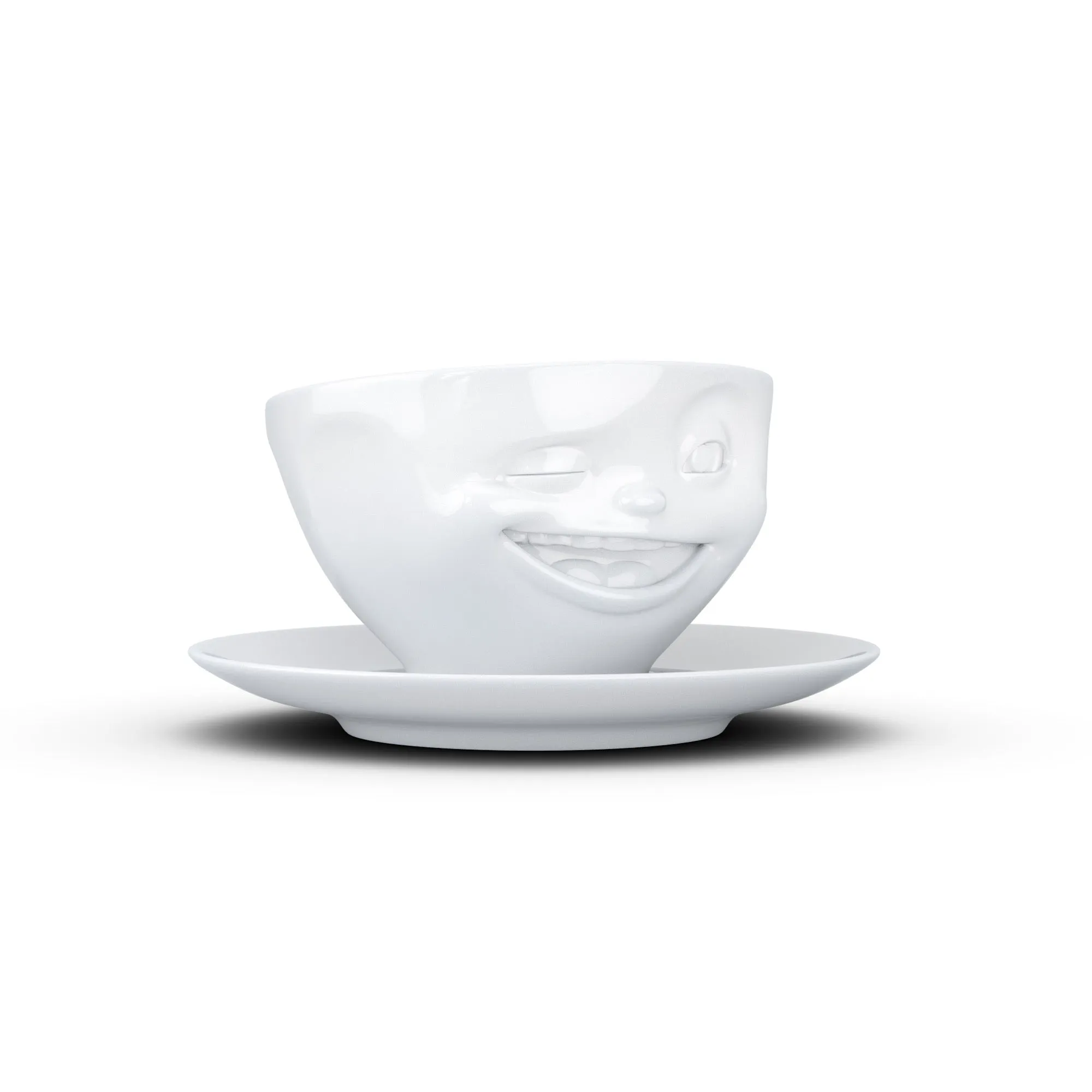 Coffee Cup with Saucer, Winking Face