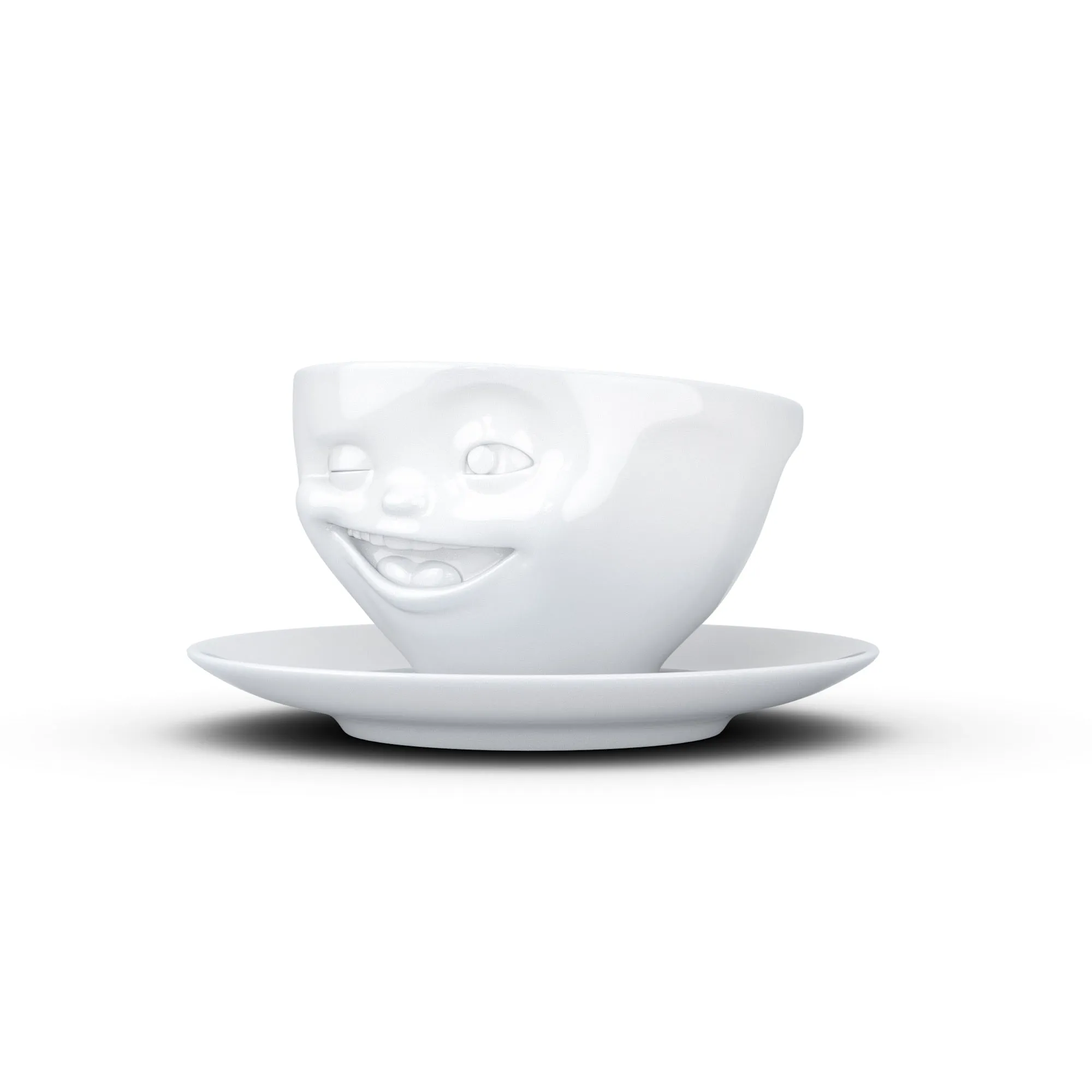 Coffee Cup with Saucer, Winking Face