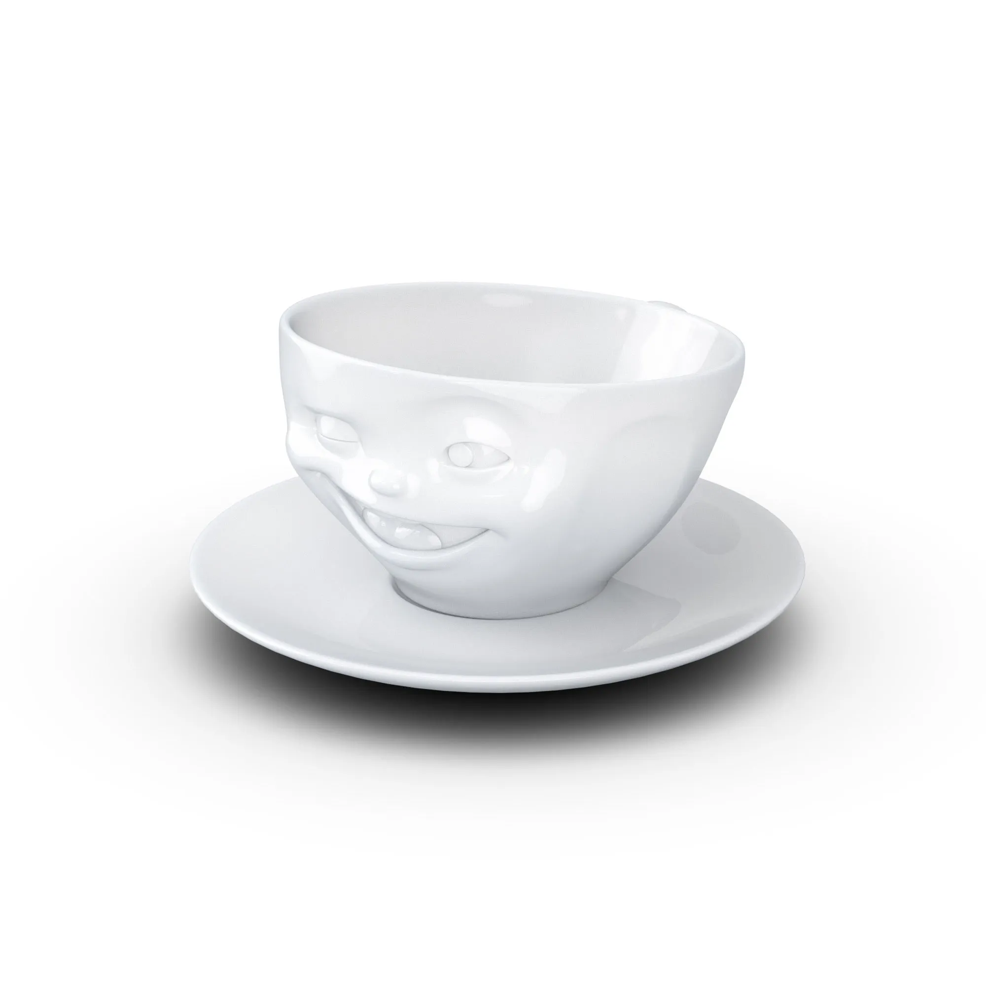 Coffee Cup with Saucer, Winking Face