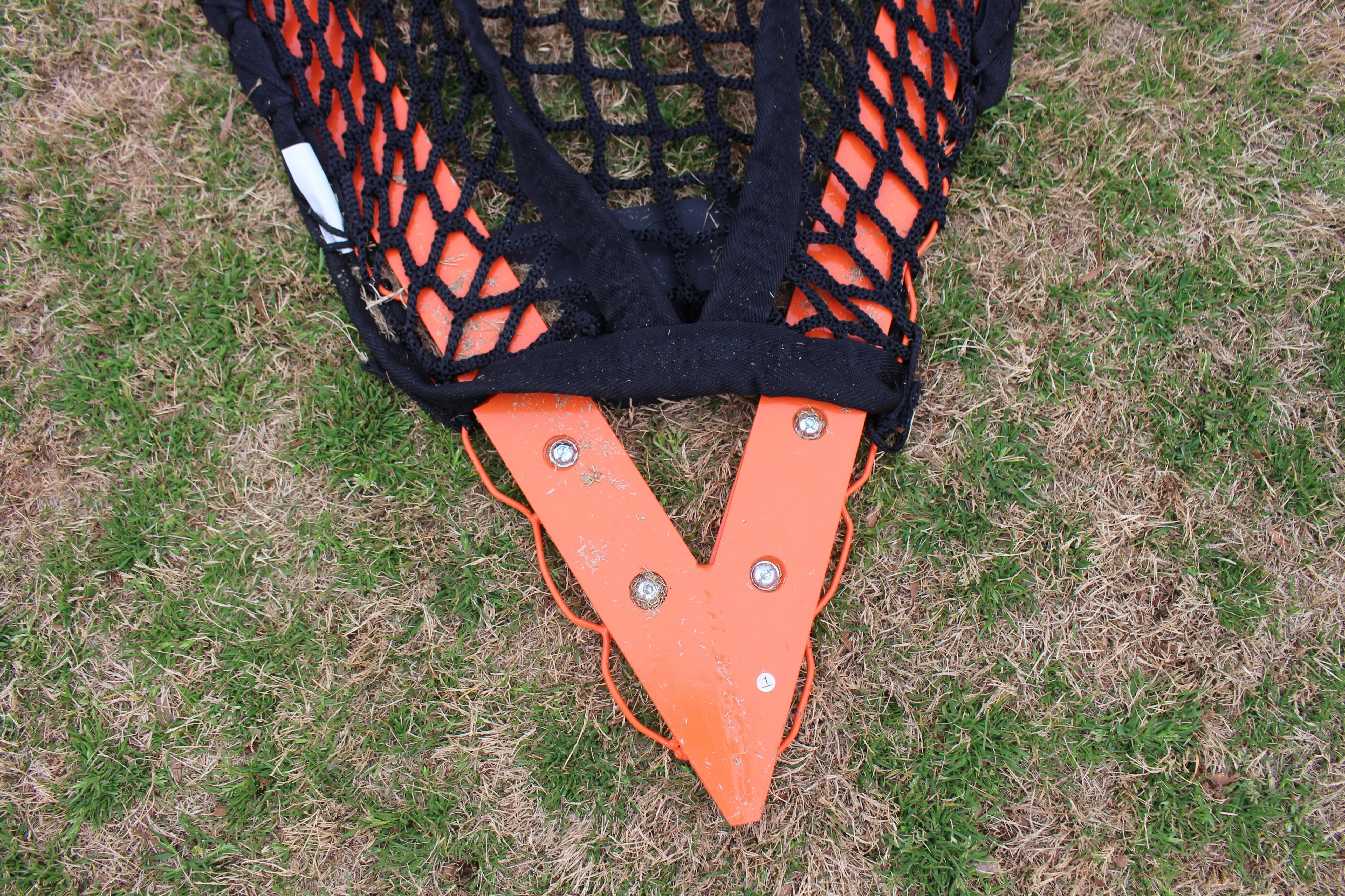 College/High School Game Lacrosse Goal, 6'x6'x7', Flat Base With Lacing Rails, 118 lbs. Includes 6mm or 7mm White Net, By Crankshooter® - Free Shipping