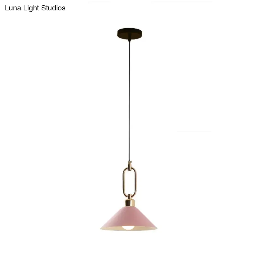 Colorful Cone Hanging Light Macaron Pendant Ceiling Lamp for Dining Table