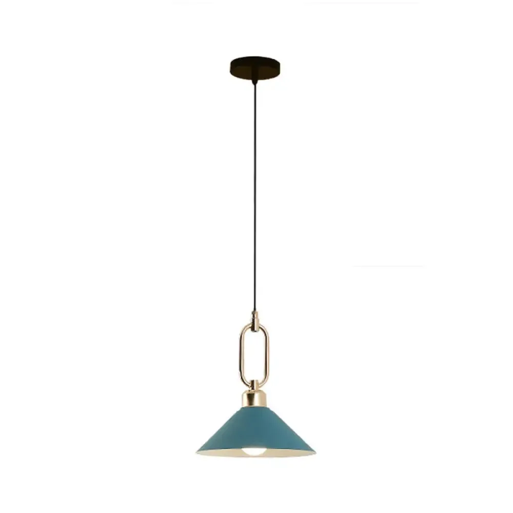 Colorful Cone Hanging Light Macaron Pendant Ceiling Lamp for Dining Table