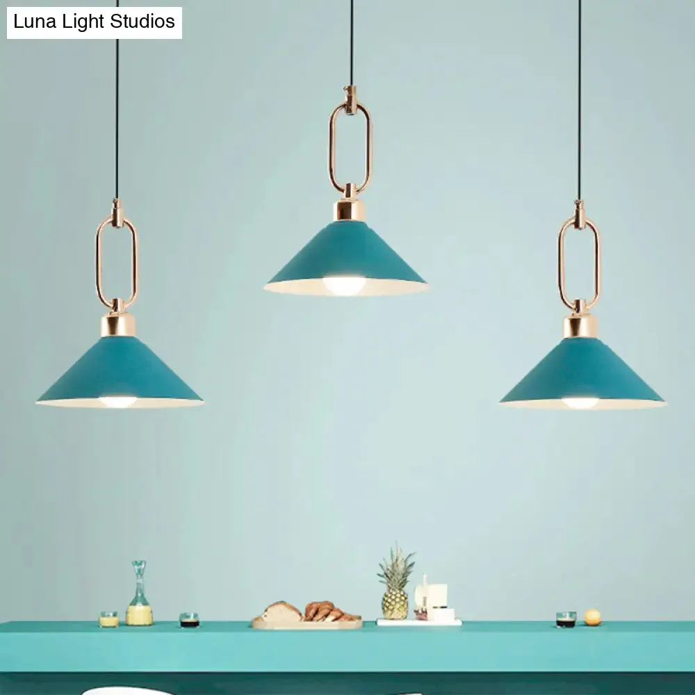 Colorful Cone Hanging Light Macaron Pendant Ceiling Lamp for Dining Table