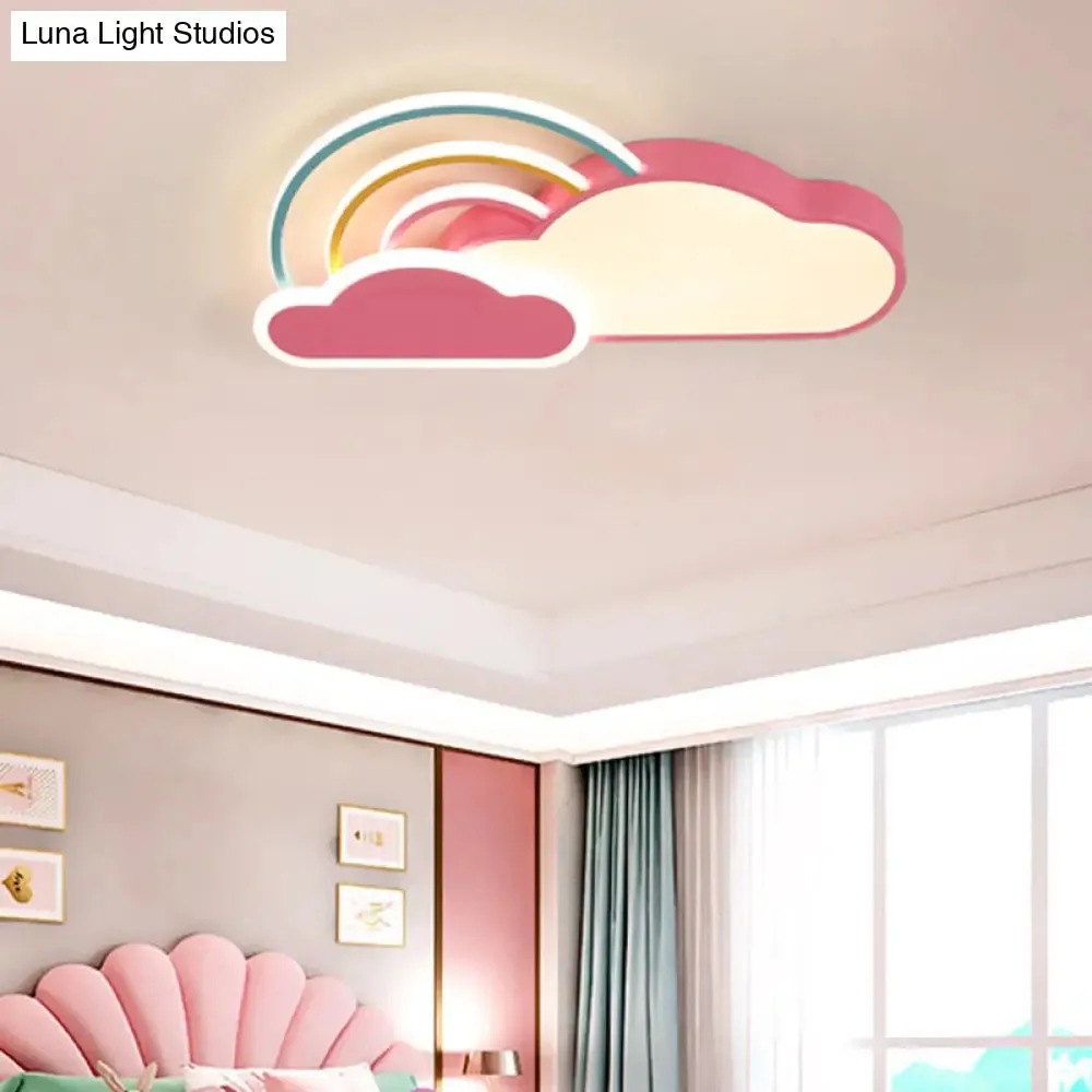 Contemporary Rainbow Flush Ceiling Light for Your Bedroom - Acrylic Fixture