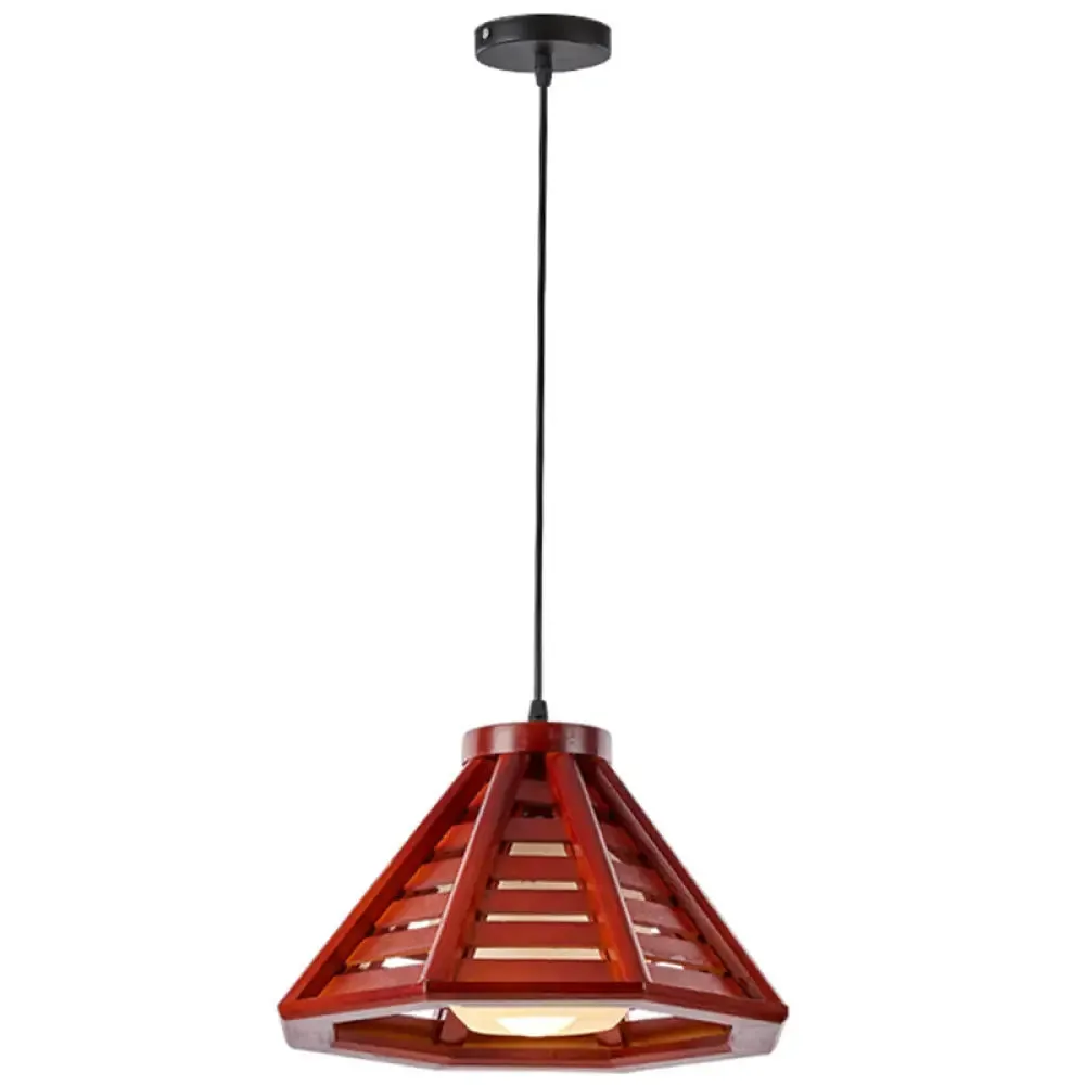 Contemporary Wood Shade Pendant Light - Modern Hanging Fixture