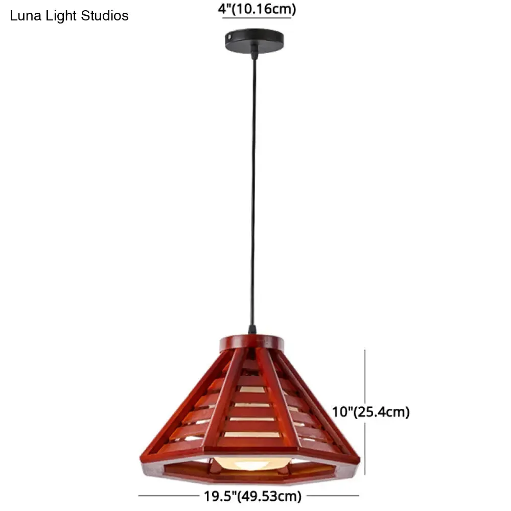 Contemporary Wood Shade Pendant Light - Modern Hanging Fixture